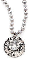 Thumbnail for your product : Chan Luu 4MM White Pearl, Clear Quartz & Sterling Silver Coin Pendant Necklace