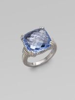 Thumbnail for your product : Judith Ripka La Petite Blue Quartz & Sterling Silver Cushion Cocktail Ring