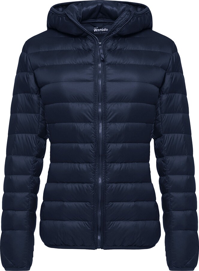ladies navy puffa jacket