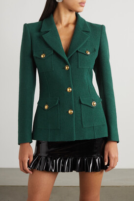 Alessandra Rich Wool-blend Bouclé Jacket - Green