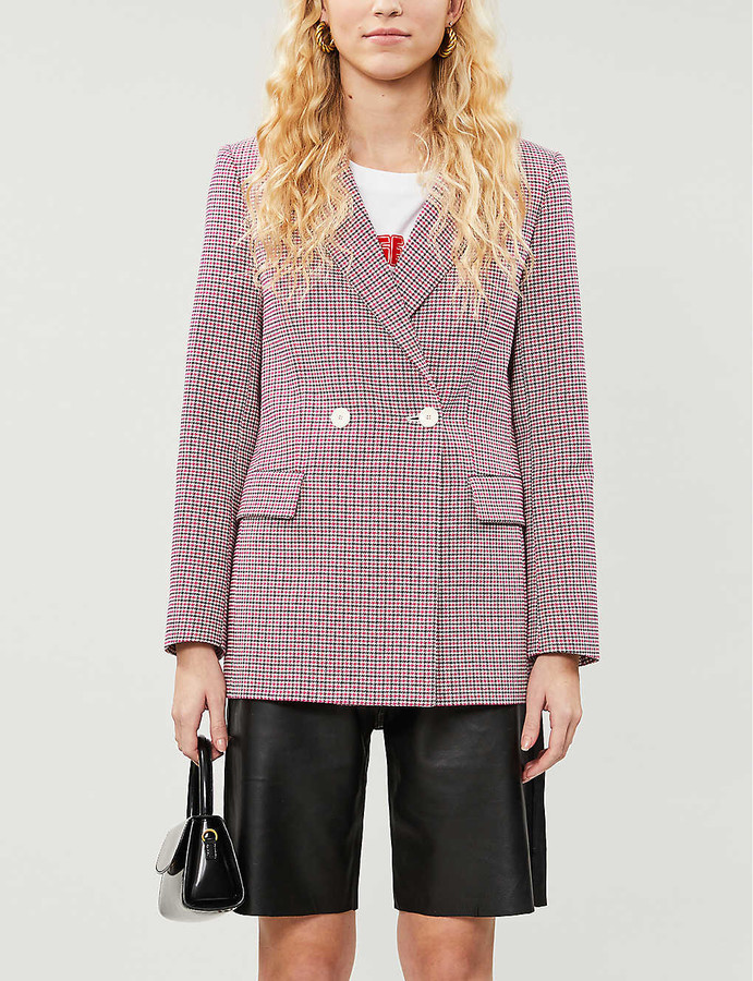 maje vic houndstooth blazer