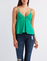 Thumbnail for your product : Charlotte Russe Caged-Trim Tank Top