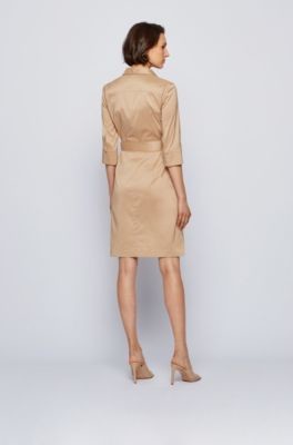 Boss Trench-inspired shirt dress in a stretch-cotton blend
