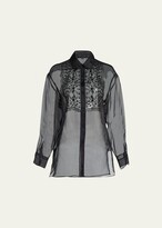 Noel Sheer Button-Front Shirt with 