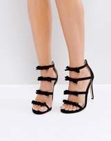 Thumbnail for your product : Miss Selfridge Multi Strap Bow Front Heeled Sandals