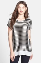 Thumbnail for your product : Olivia Moon Stripe Chiffon & Knit Top
