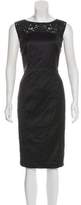 Thumbnail for your product : Magaschoni Leather-Accented Midi Dress