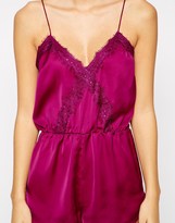 Thumbnail for your product : ASOS COLLECTION Chiffon Eyelash Lace Trim Teddy