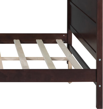 Red Barrel Studio Deriel Queen size modern style Wingback Bed with wooden headboard and wooden slats, support legs for bedroom