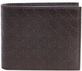 Thumbnail for your product : Ferragamo chocolate gancio embossed leather bi-fold wallet