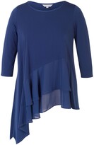 Thumbnail for your product : Chesca Chiffon Frill Jersey Top, Riviera