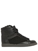 Thumbnail for your product : See by Chloe Leather Shearling High Top Sneakers