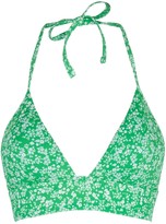Thumbnail for your product : New Look Ditsy Floral Longline Triangle Bikini Top