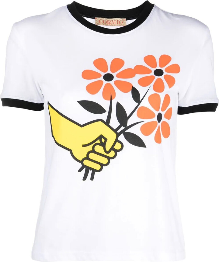 Cormio Mazzolino Fiori ringer T-shirt