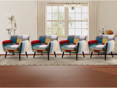 George Oliver Orleans 33.5'' Wide Soft Upholstered Accent Armchair With Wooden Legs