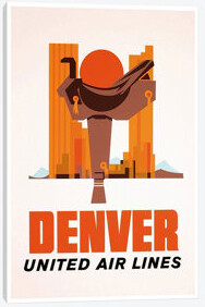 'Denver - United Airlines' Vintage Advertisement on Canvas