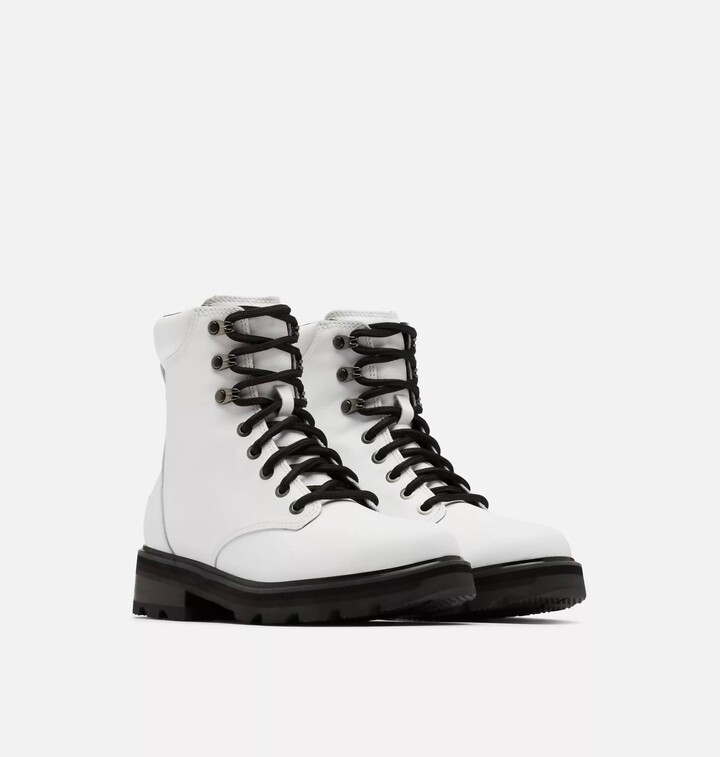 Women's Lennox Lace Stkd Waterproof Boot In White Black