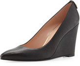 Thumbnail for your product : Stuart Weitzman Logopower Point-Toe Wedge Pump, Black