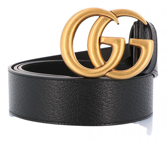 Gucci GG Buckle Black Leather Belts
