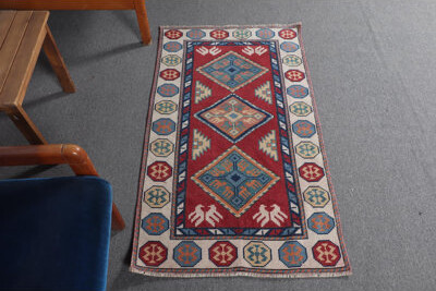 Bungalow Rose Antique Turkish Oushak Rug in Vibrant Red for Modern Bathrooms and Doorway Decor