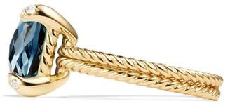David Yurman Chatelaine Ring with Semiprecious Stone and Diamonds in 18K Gold