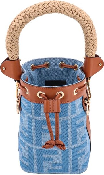 Fendi Mon Tresor Mini FF Embroidery Bucket Bag