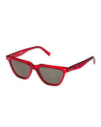 Celine Cat-Eye Monochromatic Acetate Sunglasses, Red Pattern