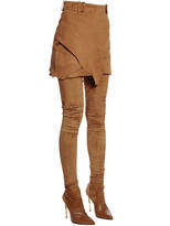 Thumbnail for your product : Balmain Asymmetric Suede Mini Skirt