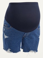 Thumbnail for your product : Old Navy Maternity Full Panel Boyfriend Ripped Cut-Off Jean Shorts -- 5-inch inseam
