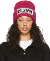 Thumbnail for your product : Versace Pink Wool Logo Beanie