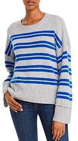 Thumbnail for your product : Aqua Cashmere Side-Button Striped Cashmere Sweater - 100% Exclusive