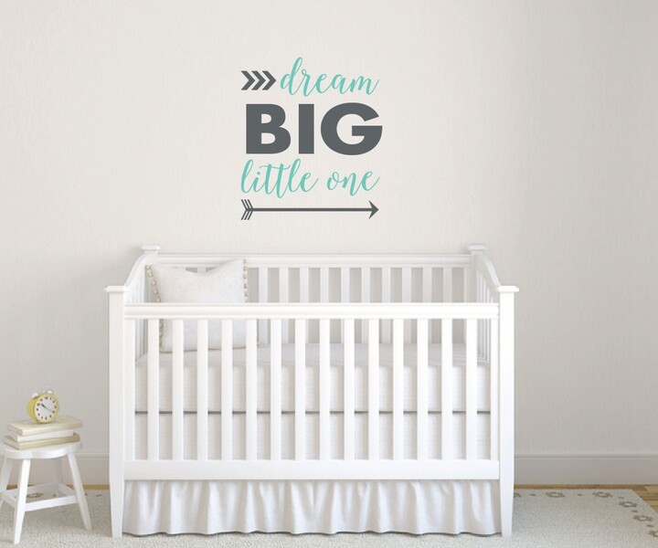 Etsy Dream Big Little One Wall Decal Sticker, Custom Motivational Baby Boy Nursery Arrow Vinyl, Inspirational Above Crib Decor, Kid Room