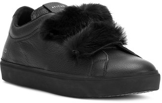 Leather Crown fur detailed sneakers