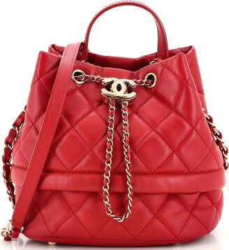 chanel red bucket bag