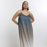 Thumbnail for your product : River Island Womens Plus Grey Ombre Midi Dress