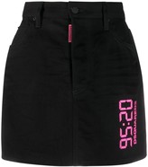 Thumbnail for your product : DSQUARED2 Logo Print Denim Skirt