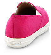 Thumbnail for your product : Miu Miu Suede Toe-Cap Slip-On Sneakers