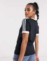 Thumbnail for your product : adidas adicolor three stripe t-shirt in black