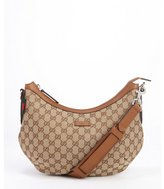 Thumbnail for your product : Gucci beige and brown GG canvas shoulder bag