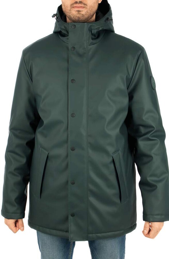 LARSSON & CO Mens Quilted Rain Mac Coat Jacket Bottle Green ShopStyle