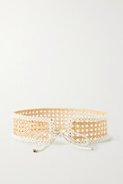 Thumbnail for your product : Rosantica Cinderella Faux Pearl-embellished Wicker Belt - Sand