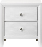 Latitude Run White 2 Nightstand, Contemporary Appearance, Wood For Bedroom & Living Nightstand With 2 Drawers, Finish,