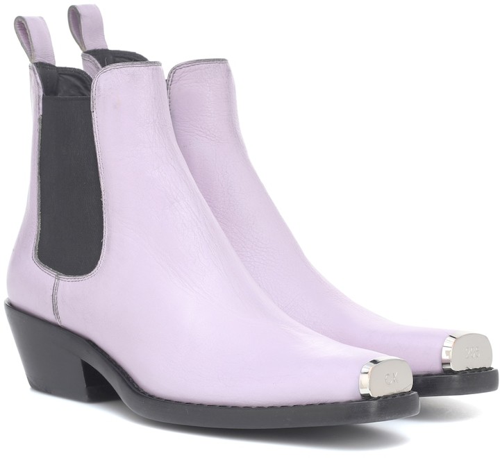 calvin klein 205w39nyc western claire leather ankle boots