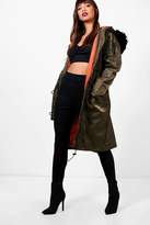 Thumbnail for your product : boohoo Faux Fur Trim Parka