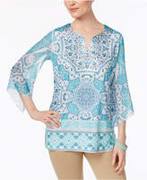 Thumbnail for your product : JM Collection Chiffon-Sleeve Studded Tunic, Only at Mayc's