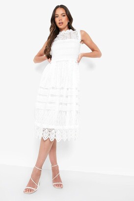 white lace skater dress uk