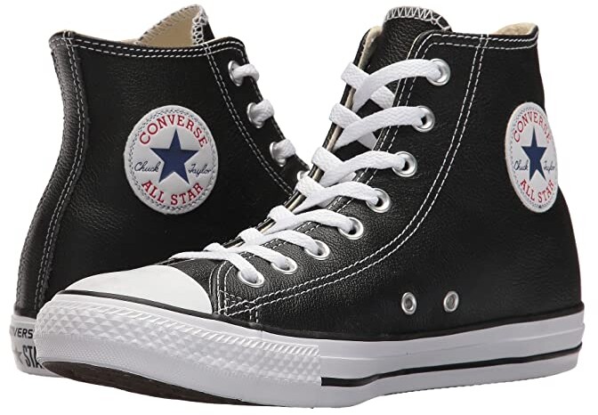 mens converse black leather high tops