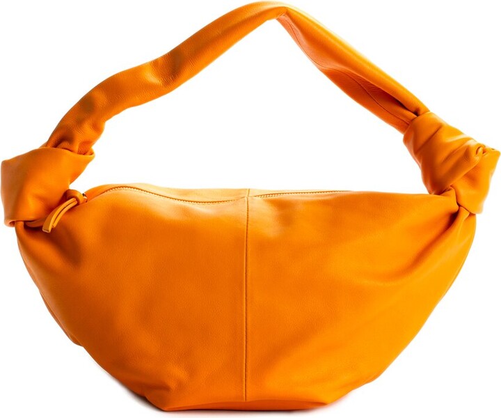 Bottega Veneta Orange Leather Double Knot Handbag (Authentic Pre-Loved)