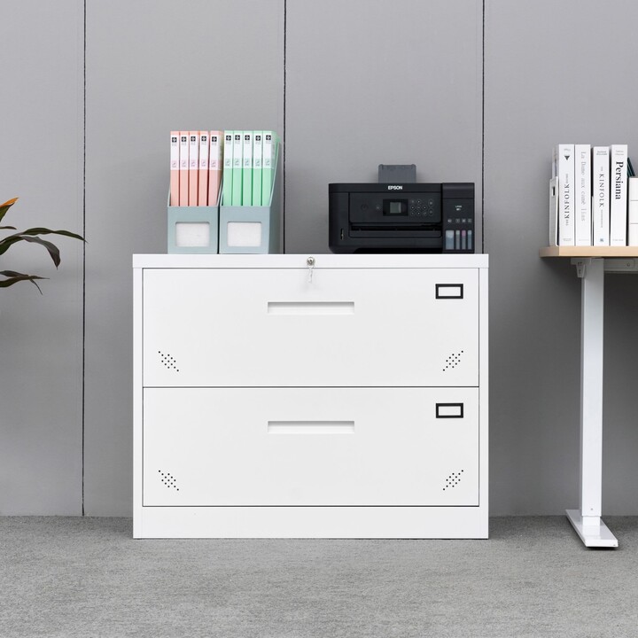 Unbranded 2 Drawer Lateral Filing Cabinet for Legal/Letter A4 Size,White -  ShopStyle