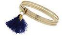 Dorothy Perkins Womens Gold Bangle With Navy Tassel- Gold